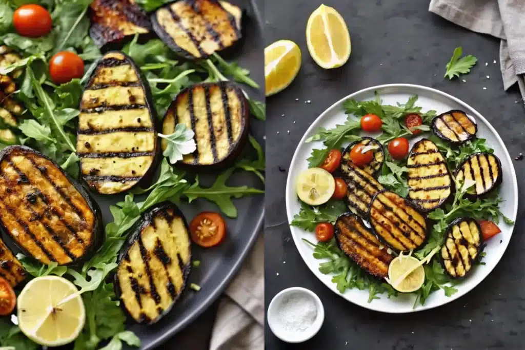 Aubergines marinées et sautées à l'ail