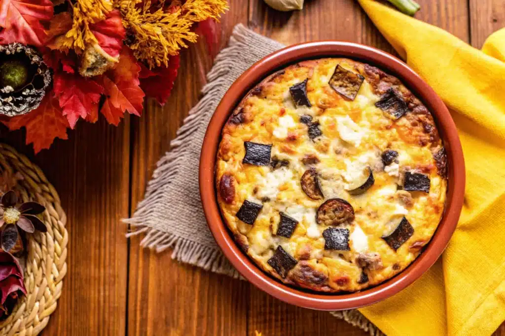 Clafoutis Aubergine et Chorizo