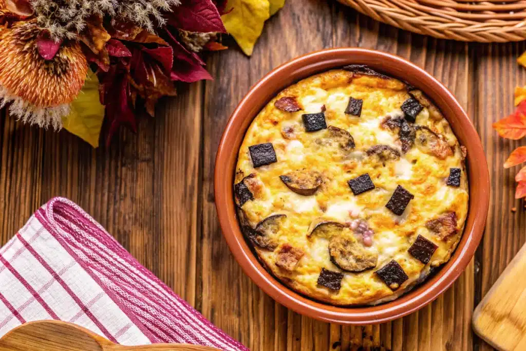 Clafoutis Aubergine et Chorizo