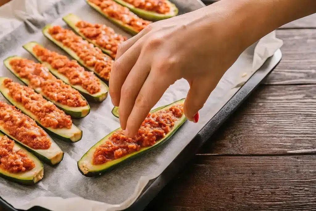 Courgettes farcies à la viande hachée