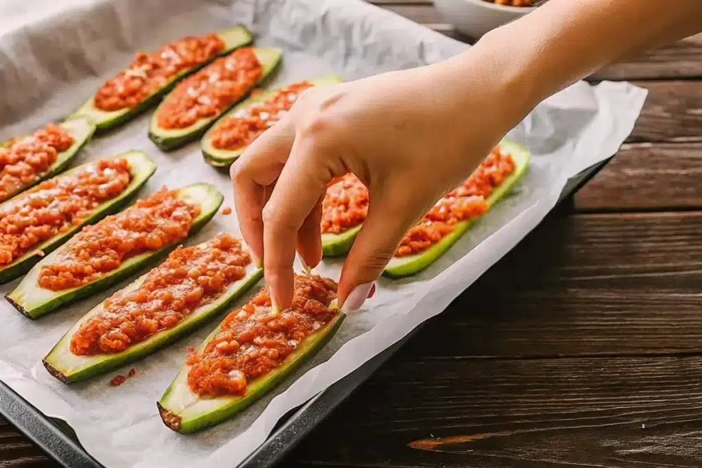 Courgettes farcies à la viande hachée