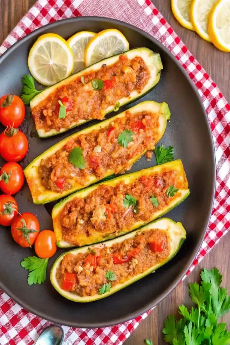 Courgettes farcies légères