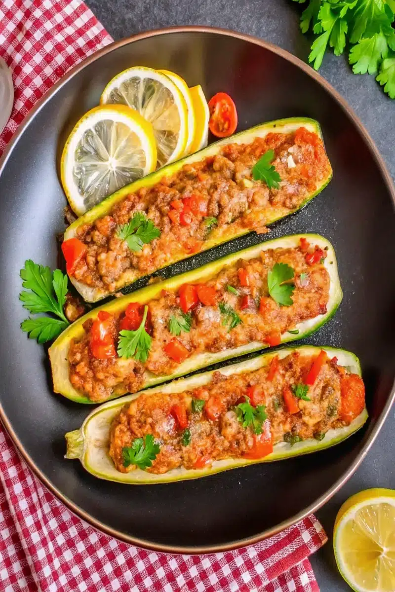 Courgettes farcies légères