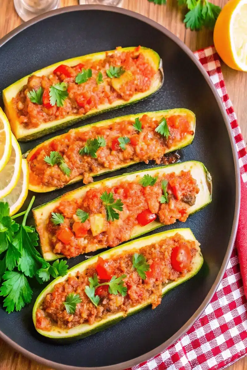 Courgettes farcies légères