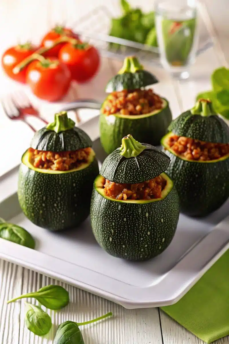 Courgettes rondes farcies