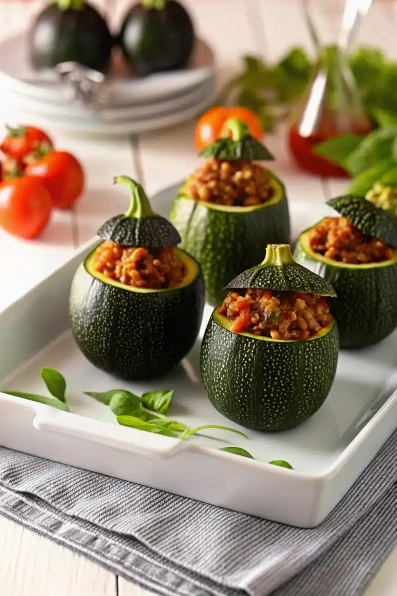 Courgettes rondes farcies