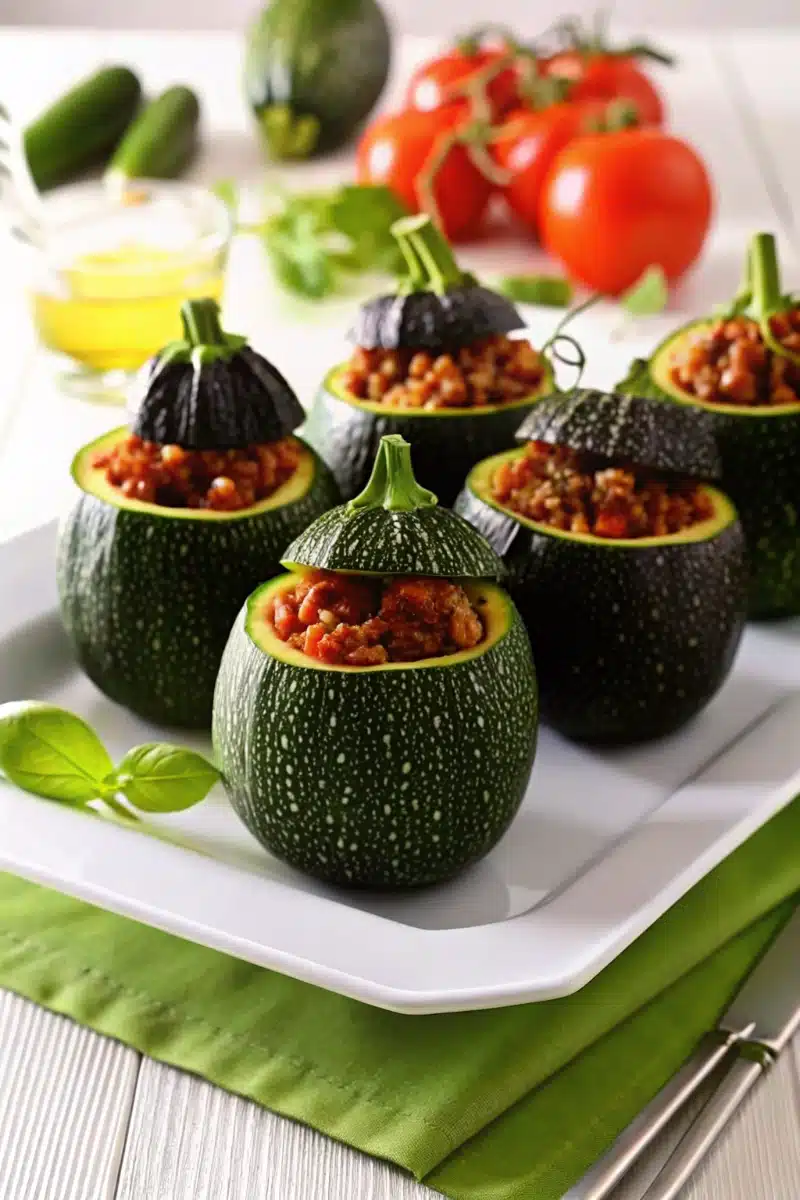 Courgettes rondes farcies