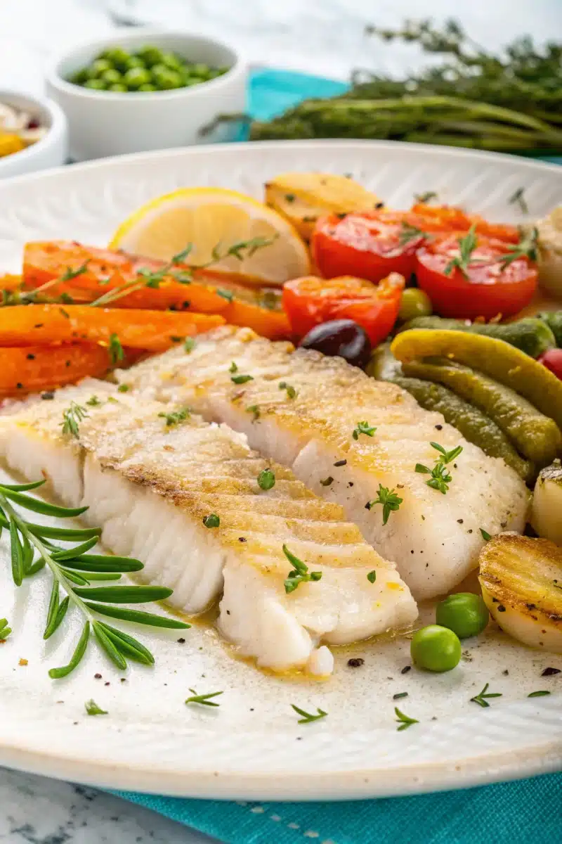 Dos de Cabillaud au Four et Légumes