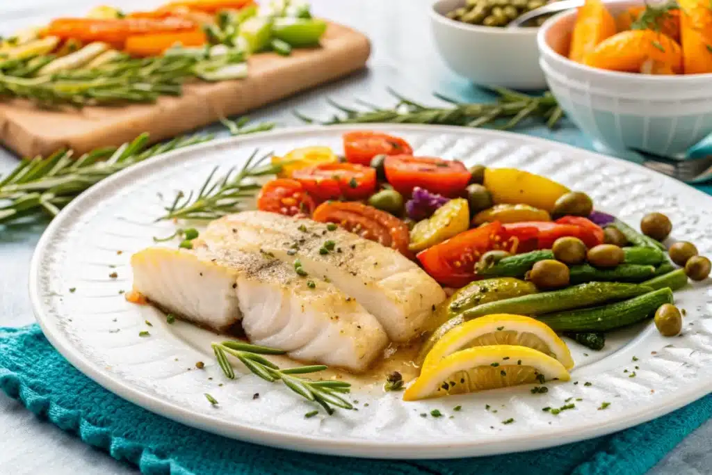 Dos de Cabillaud au Four et Légumes