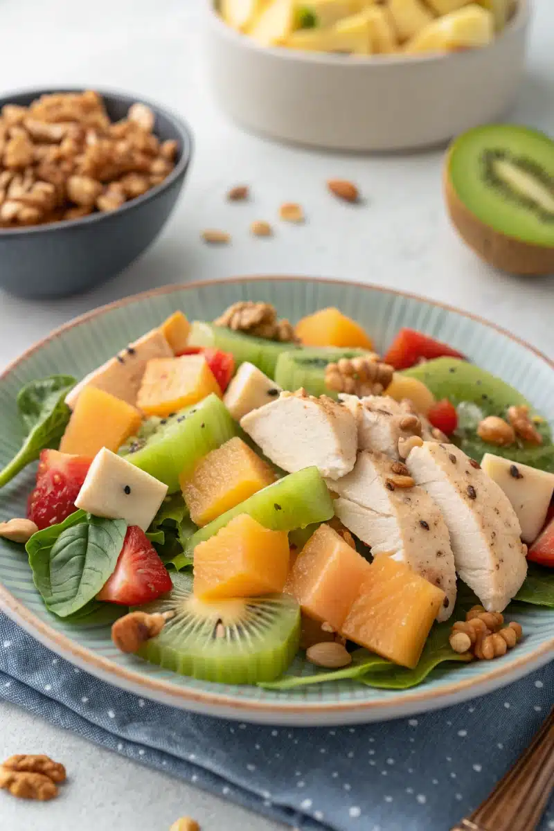 Salade De Poulet Aux Kiwis Et Au Melon