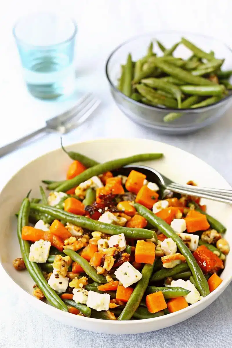 Salade de Haricots Verts au Potimarron Feta et Noix