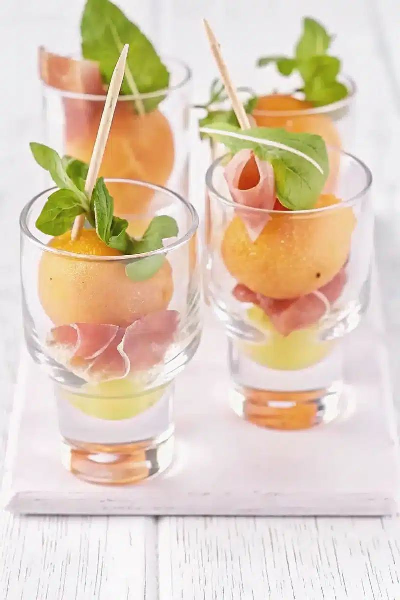 Salade de melon au jambon cru