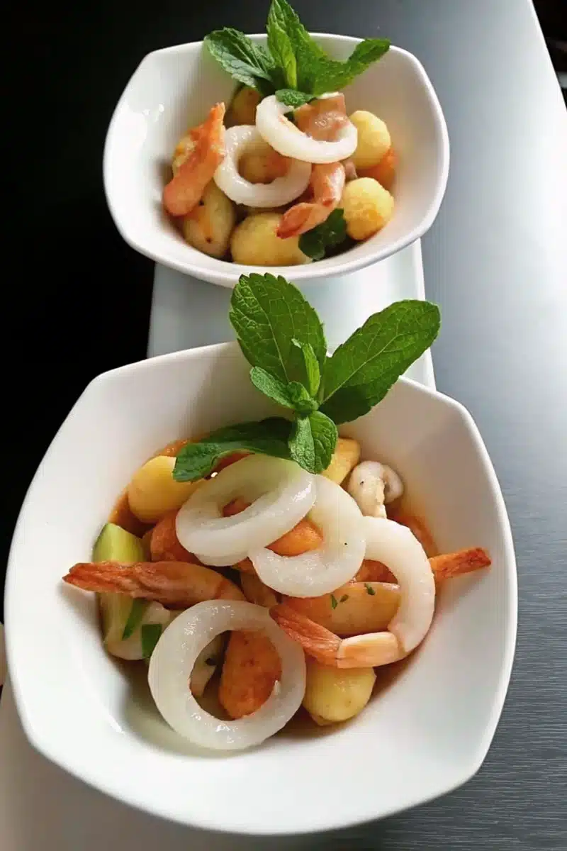 Salade de melon aux fruits de mer