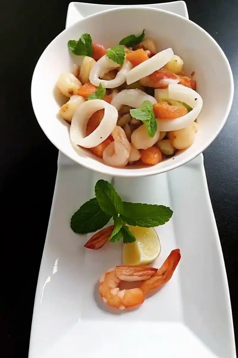 Salade de melon aux fruits de mer