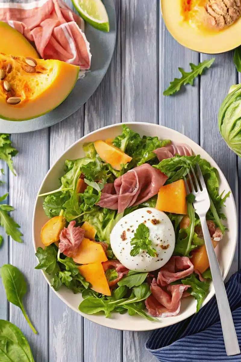 Salade de melon et jambon de Parme
