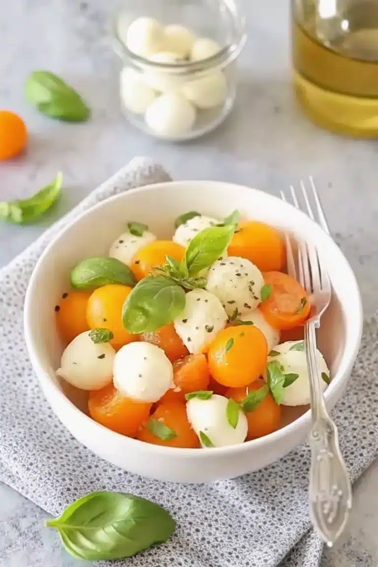Salade de melon mozzarella et basilic