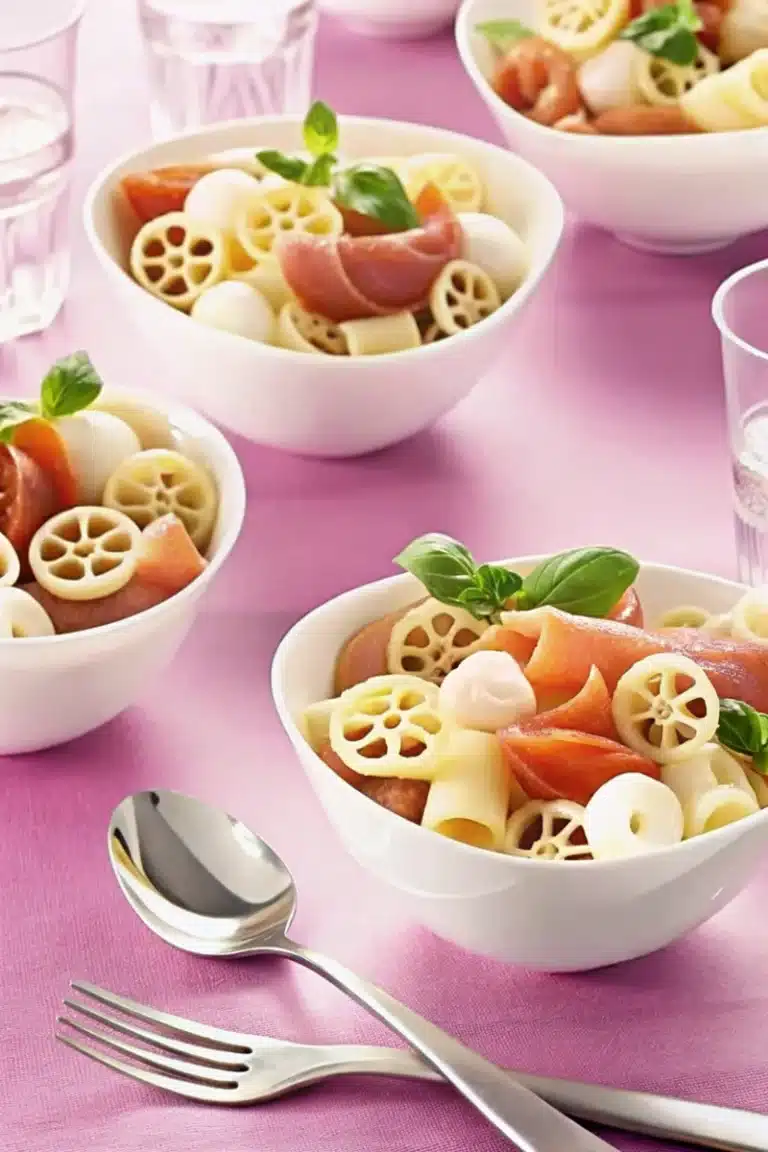 Salade de pâtes melon et mozzarella