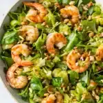 Salade de poireaux fondants avocat crevettes et mâche