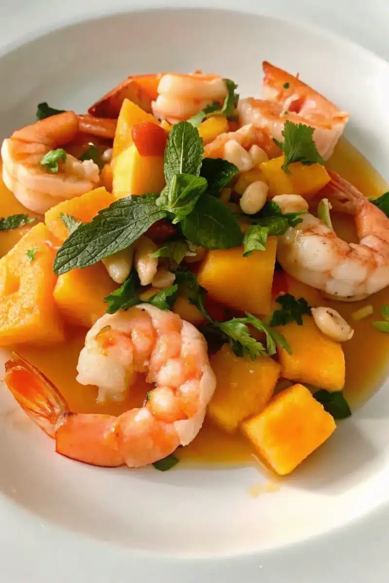 Salade thaï de crevettes et melon